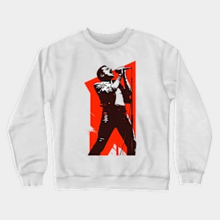 Passionate Vocalist - Red Backdrop - Rock Music Crewneck Sweatshirt